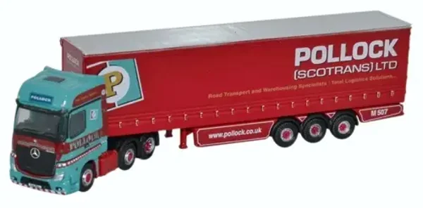 Oxford Diecast Mercedes Actros Curtainside Pollock 1:148 | NMB002