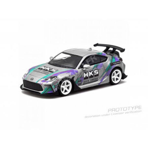 Tarmac Works Toyota GR86 HKS Limited 2024 Zilver 1:64 T64G-038-GY