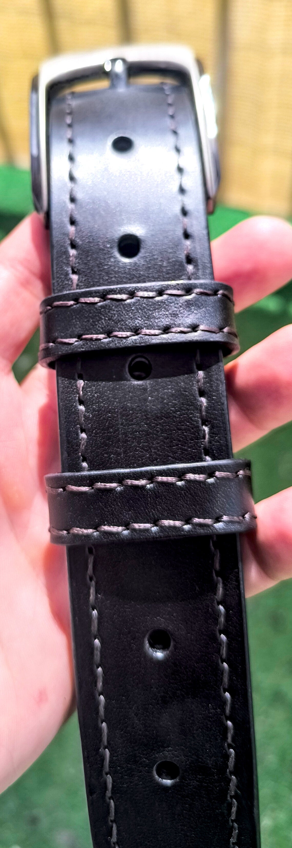 Pasek skórzany premium – czarny, 3–3,5 mm, handmade