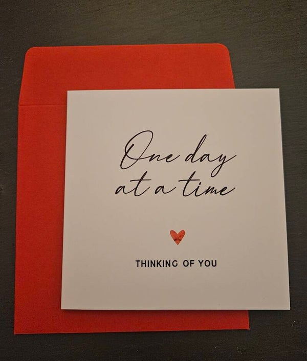 One day at a time condolence card