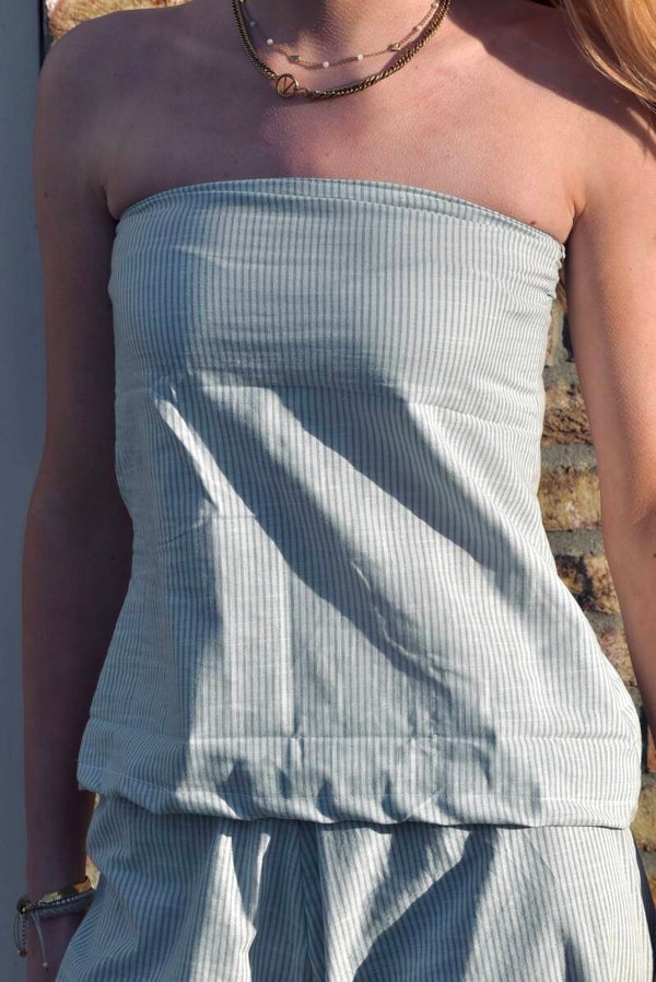 Blue striped top
