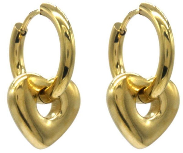 Oorbellen hart goud
