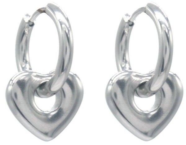 Oorbellen hart zilver