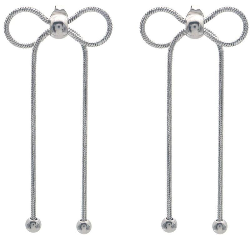 Oorbellen strik zilver