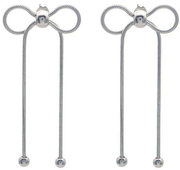 Oorbellen strik zilver