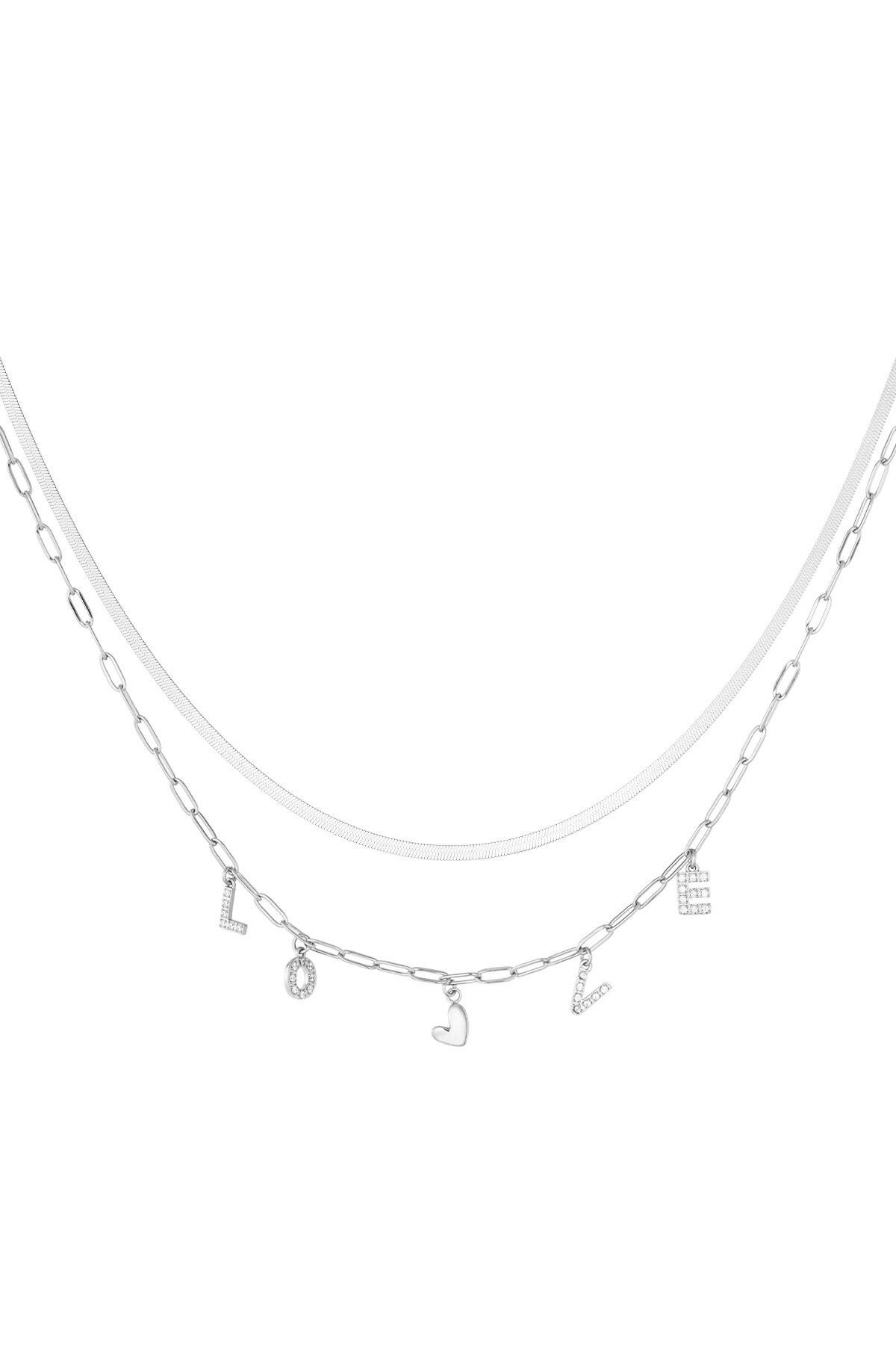 Bedelketting love letter zilver