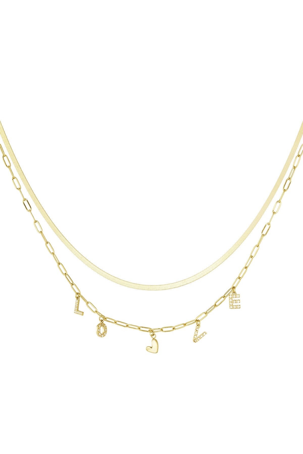 Bedelketting love letter goud