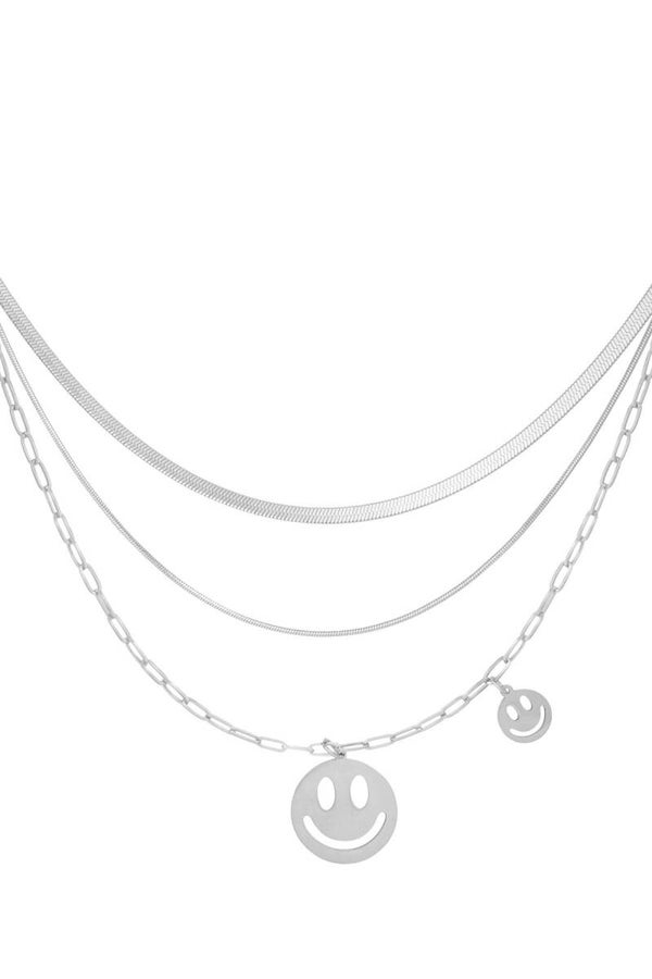 Ketting double happy zilver