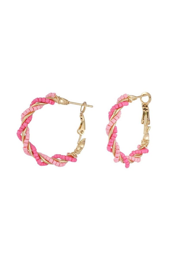 Oorbellen mess around goud | roze