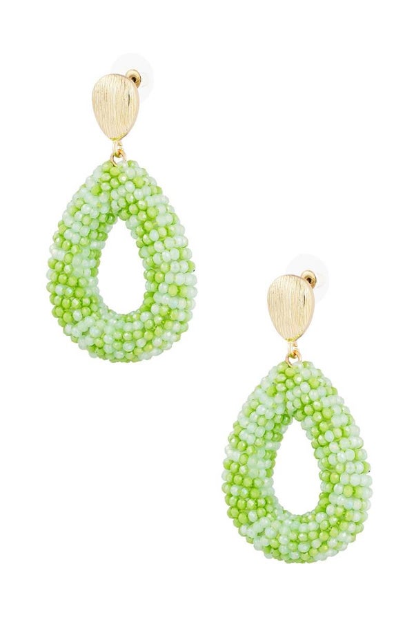Oorbellen discodip goud | groen