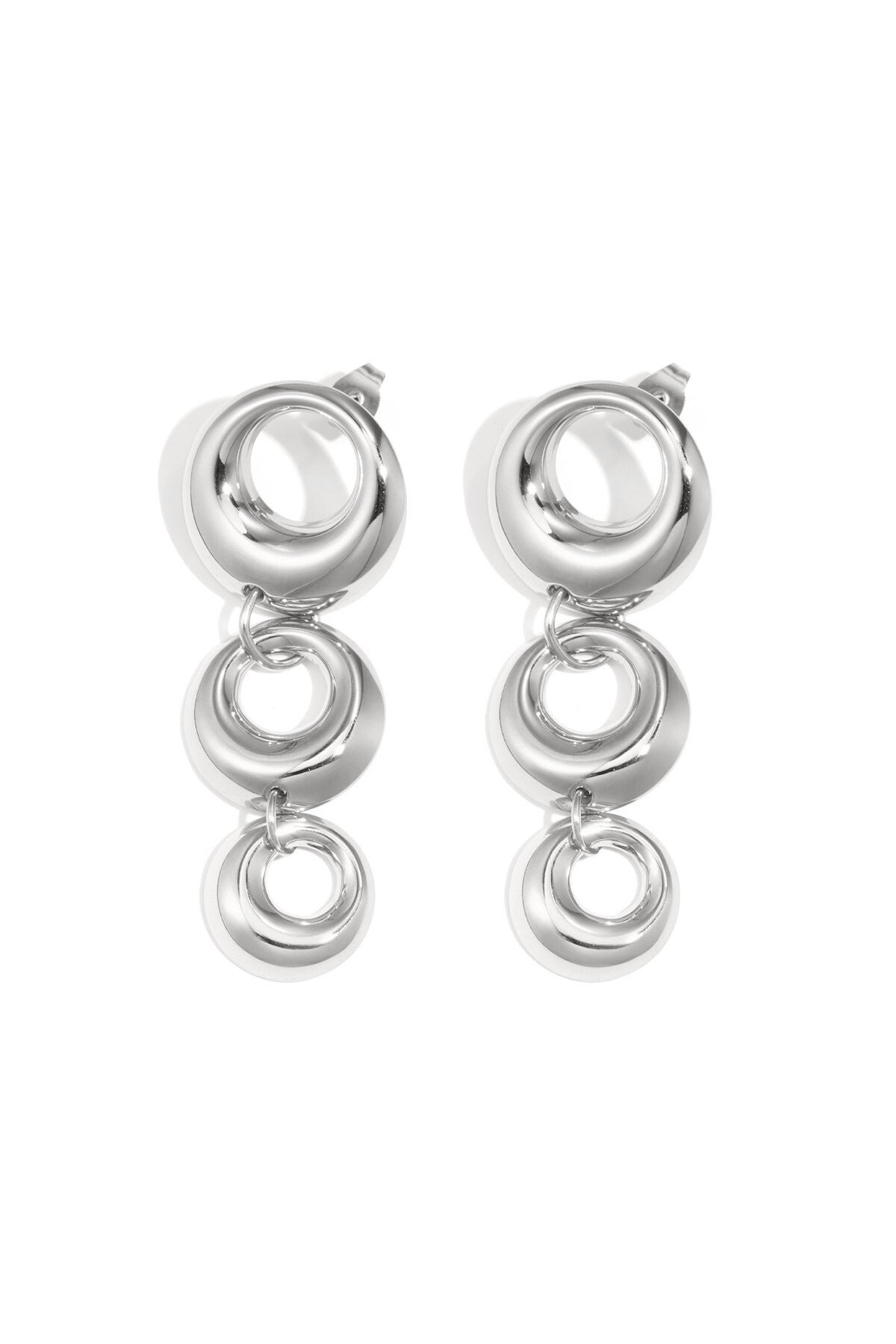 Oorbellen cirkels zilver
