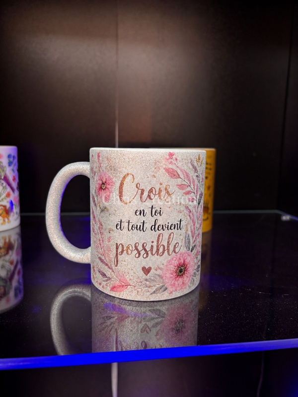 Tasses Paillette Argenté