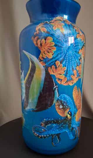 Sealife met reverse decoupage