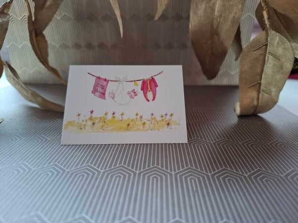 Cadeaukaartje waslijn voor meisje