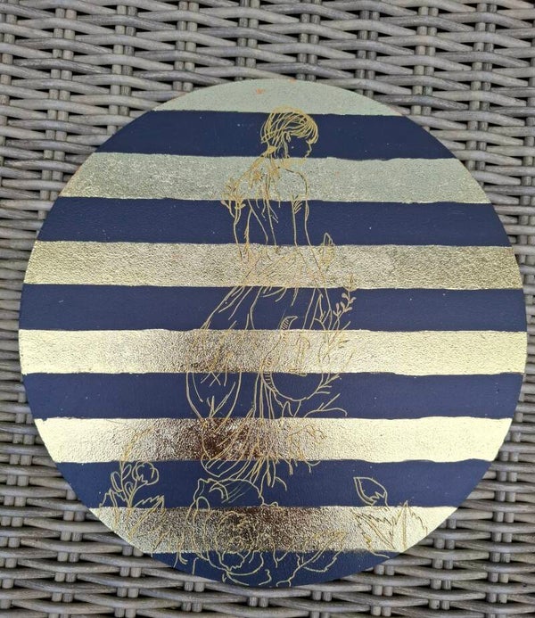 Muurcirkel Golden Silhouette – 30 cm