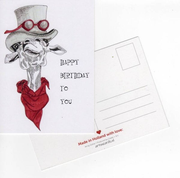 Steampunk Giraf Happy Birthday