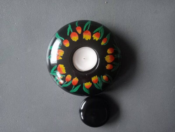 Waxinelichtje met tulpen