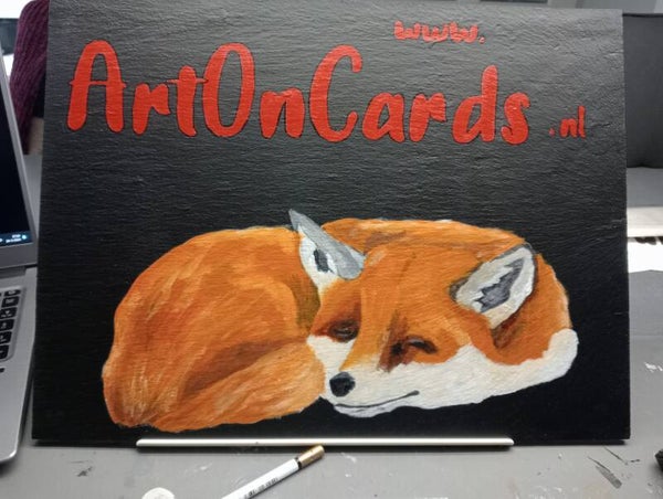 Bedrijfbord op leisteen