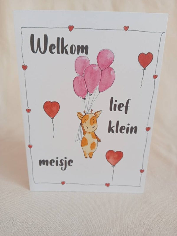 Geboorte kaart Welkom lief klein meisje