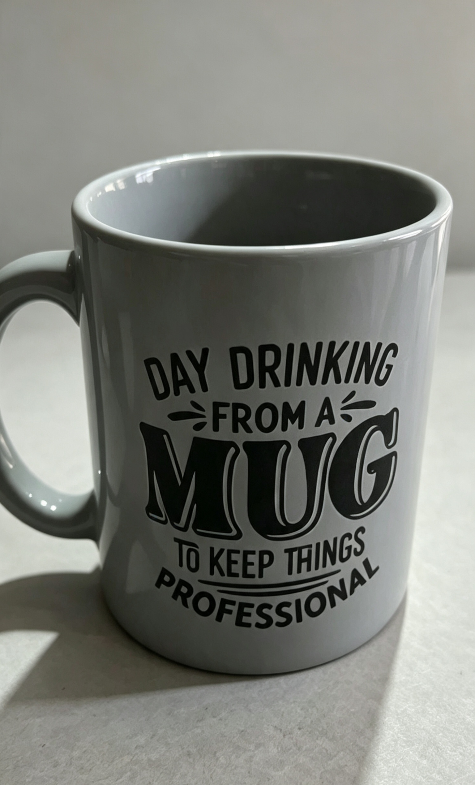 Day Drinking from a mug to keep things professional