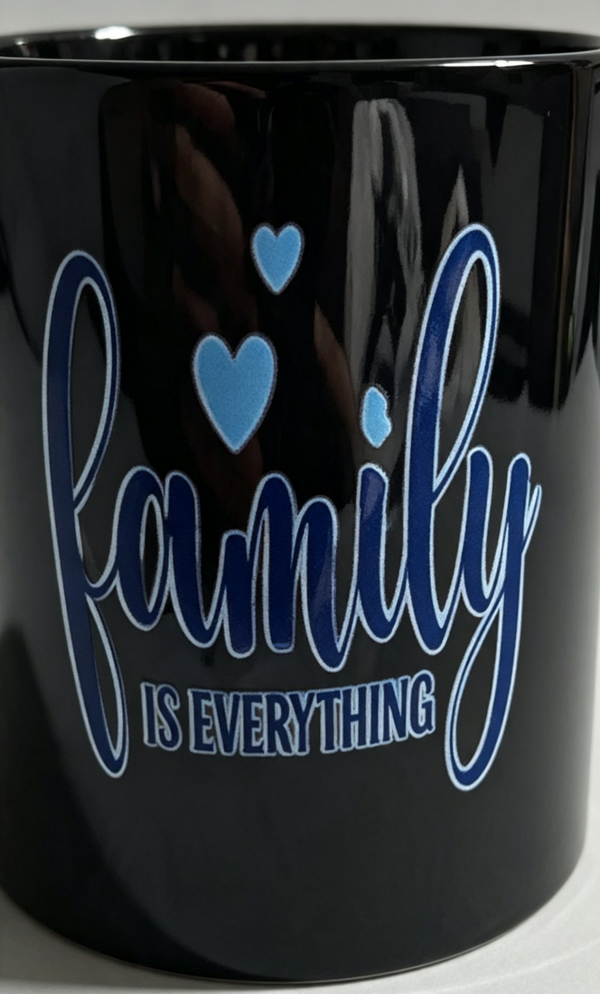 Family Is Everything – White Ceramic Mug – Heartfelt Family Gift – Coffee Cup for Mum, Dad, Grandma, Grandad & Loved Ones