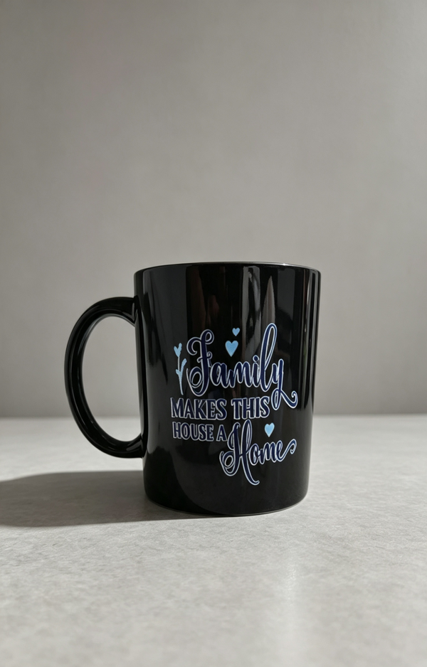 Family Makes This House a Home Mug | Heartwarming Family Coffee Cup | Ceramic Tea Mug | Thoughtful Family Gift
