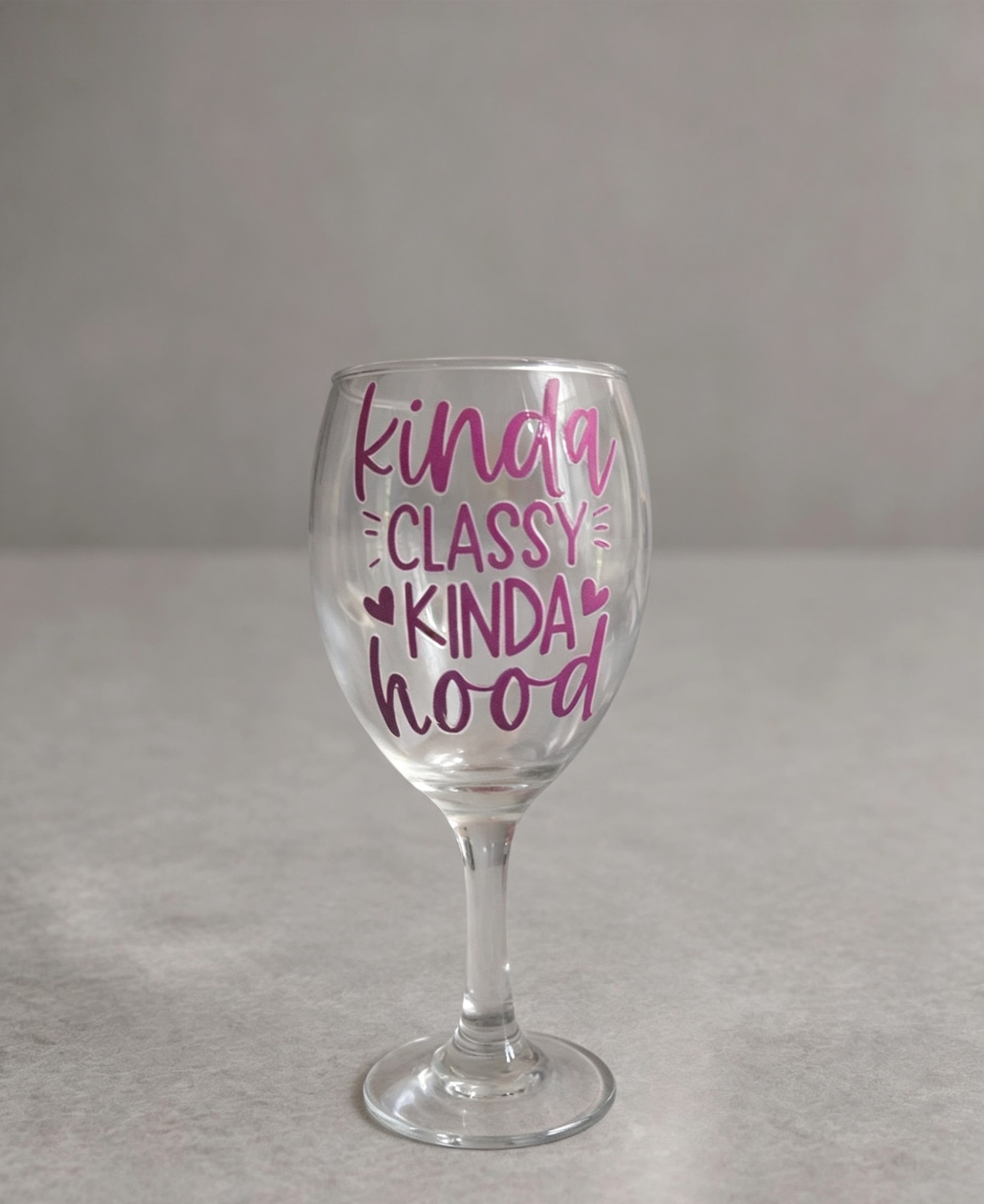Kinda Classy, Kinda Hood Wine Glass | Funny Stemless Wine Glass | Sassy Wine Lover Gift | Novelty Glass | Gift for Her | Best Friend Present