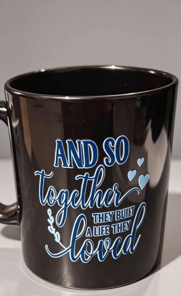 And So Together They Built A Life They Loved Mug | Romantic Couple Quote Cup | Wedding, Anniversary, New Home Gift | Sentimental Keepsake