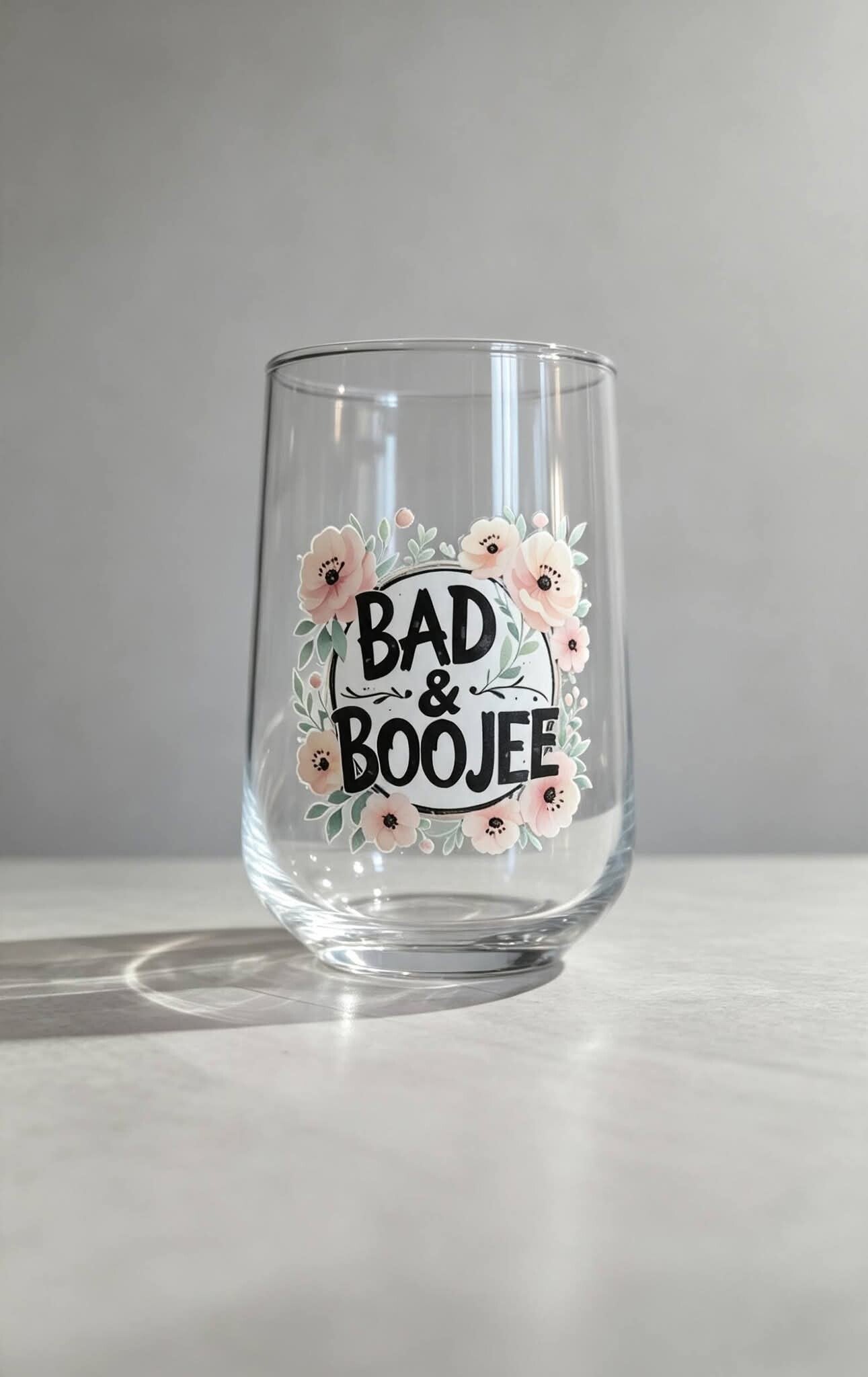 Bad & Boojie Glass Can – Funny Iced Coffee Cup | Trendy Libbey Glass | Cute Aesthetic Drinking Glass | Gift for Best Friend | Coffee Lover Gift