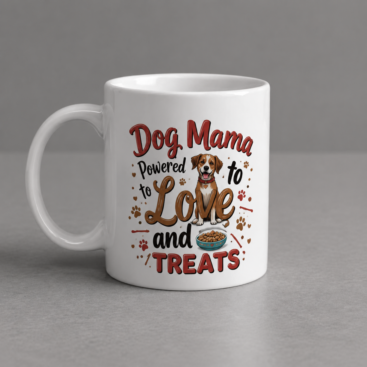 Dog Mama – Powered By Love And Dog Treats Mug