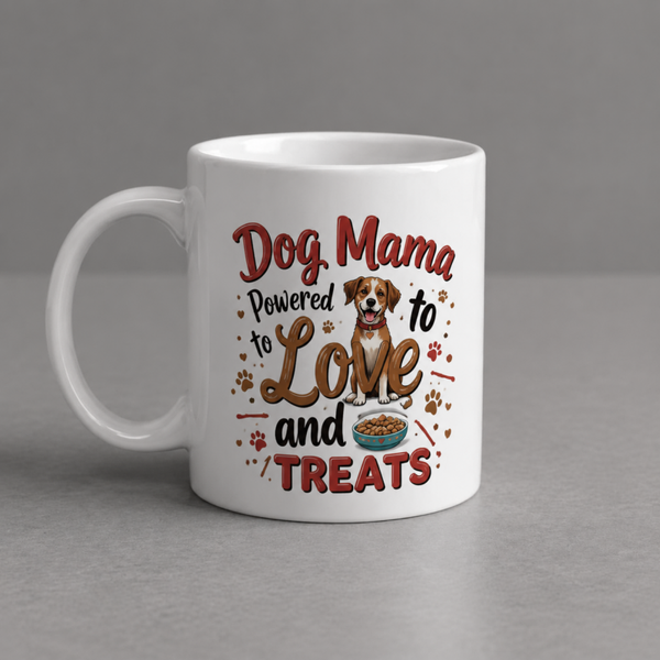 Dog Mama – Powered By Love And Dog Treats Mug