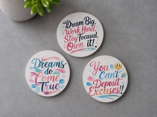 Set of 3 Motivational Coaster