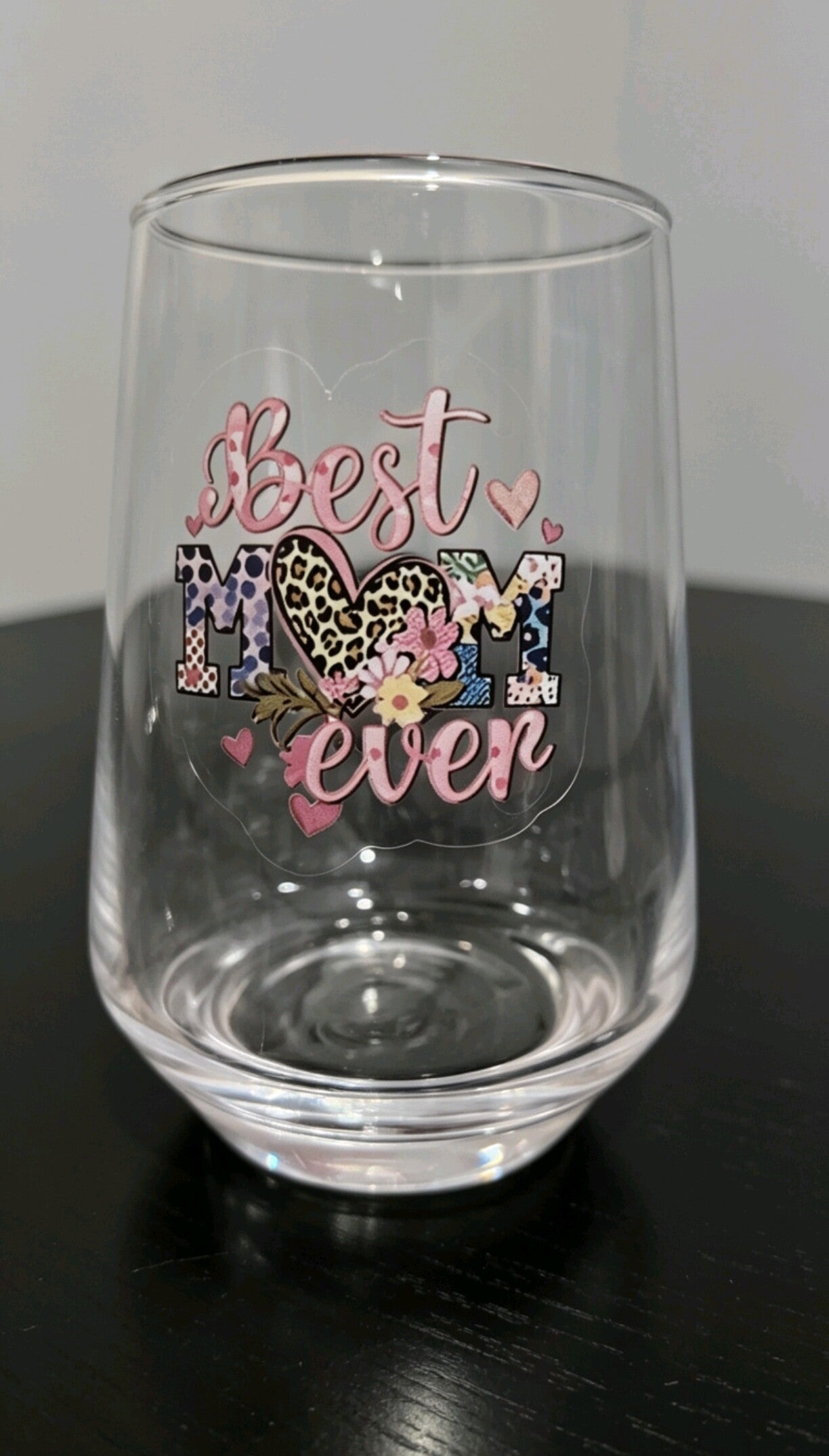 Best Mum Ever – Patchwork & Floral Stemless Glass