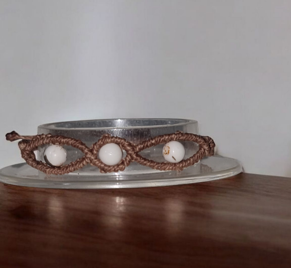 Bracelet Magnésite & Coquillage crème