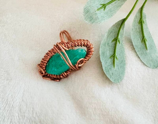 Copper Wire wrapped gemstone ring