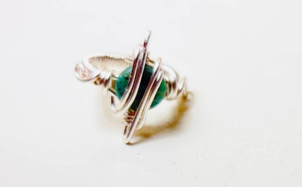 Silver wire wrapped picture Jasper