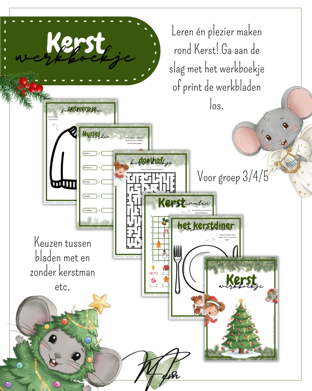Kerst werkboekje - groep 3/4/5
