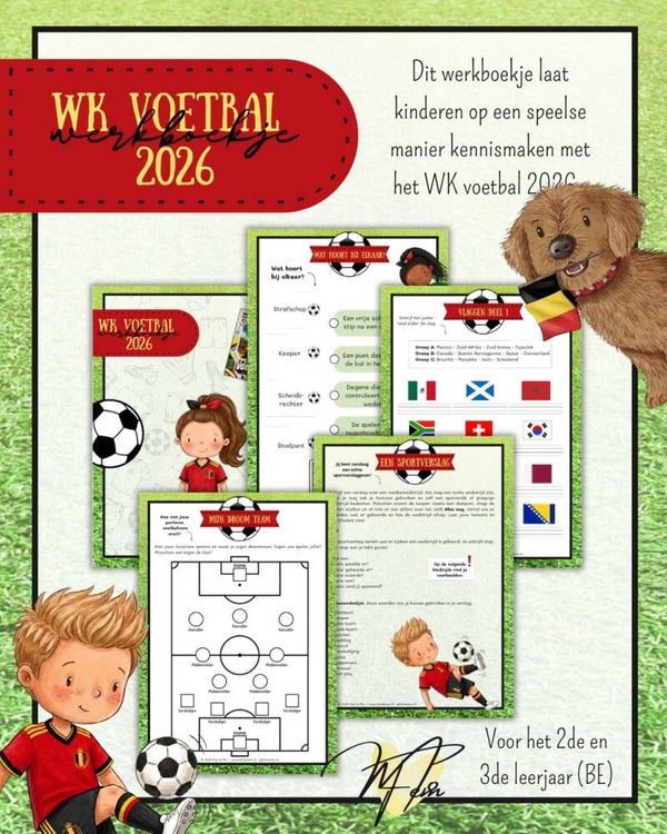 WK Voetbal 2026 werkboekje – 2de & 3de leerjaar (BE)
