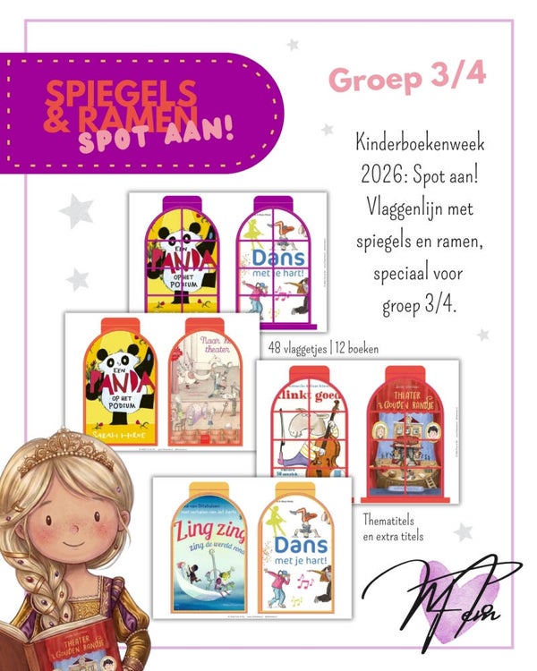 Spiegels en ramen vlaggenlijn groep 3/4 – Kinderboekenweek 2026 ‘Spot aan!’