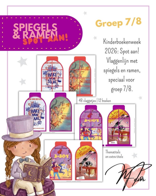 Spiegels en ramen vlaggenlijn groep 7/8 – Kinderboekenweek 2026 ‘Spot aan!’