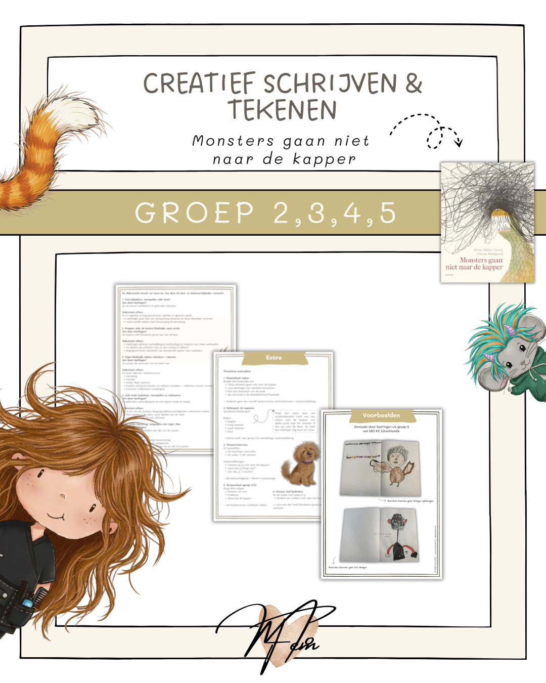 Creatief schrijven & tekenen - Monsters gaan niet naar de kapper (groep 2 t/m 5)