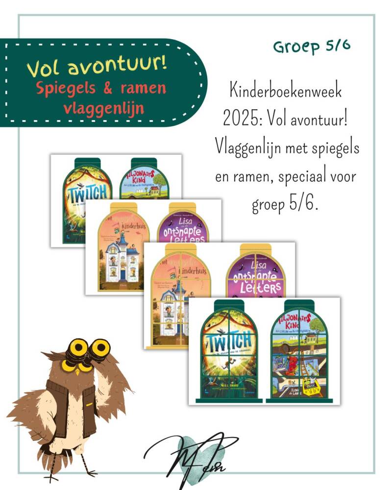 Spiegels en ramen vlaggenlijn groep 5/6 – Kinderboekenweek 2025 ‘Vol avontuur’