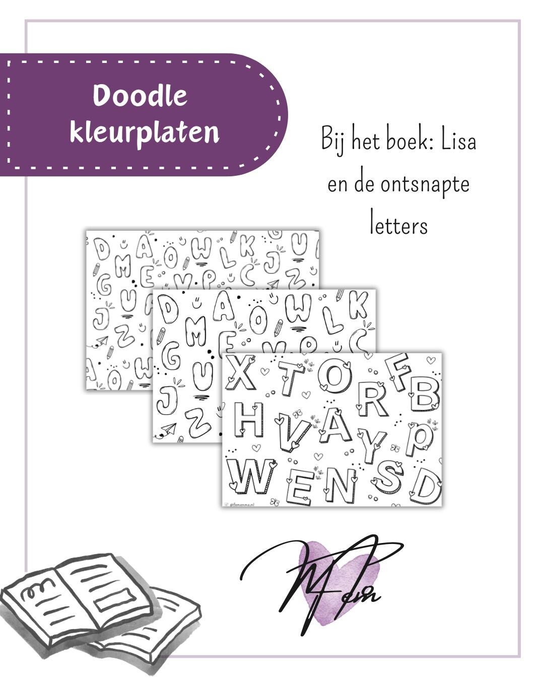 Doodle kleurplaten: Lisa en de ontsnapte letters (groep 4 t/m 6)