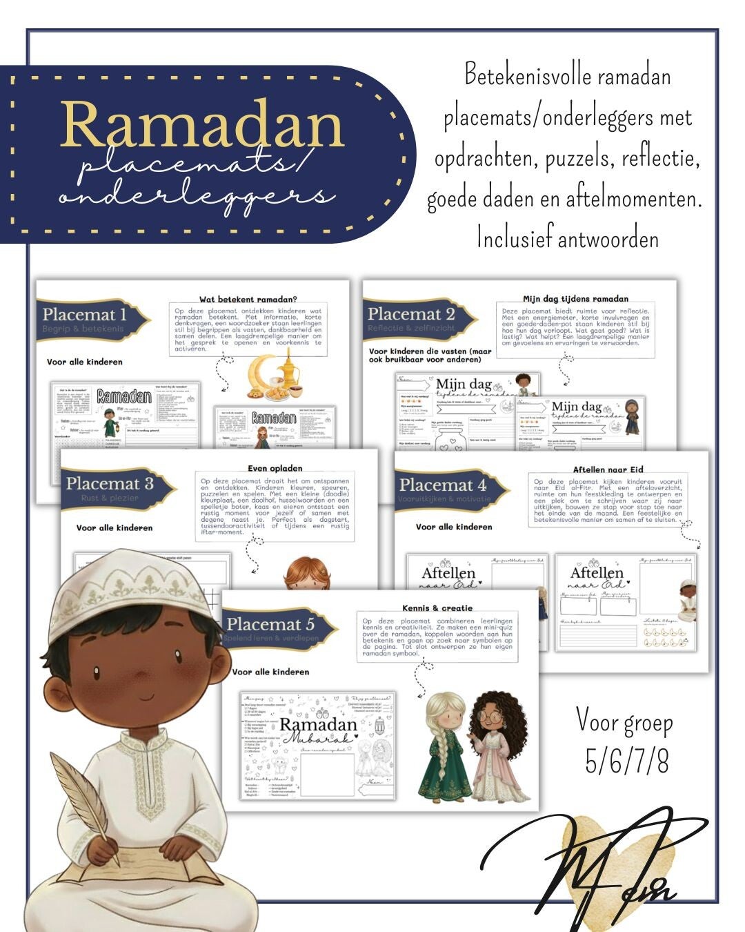 Ramadan placemats/onderleggers met opdrachten (groep 5 t/m 8)
