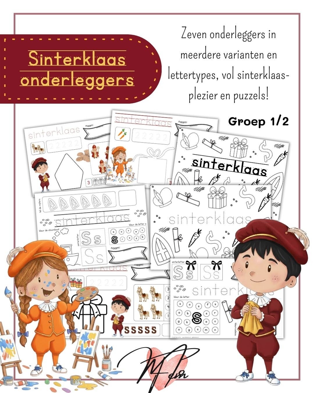 Sinterklaas onderleggers – Groep 1/2