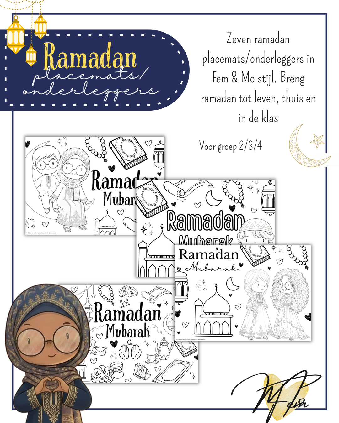 Ramadan placemats/onderleggers voor thuis en in de klas (groep 2 t/m 4)