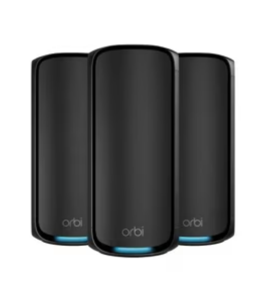 Orbi 970 Series Quad-band WiFi 7 Mesh 3-Pack, Black Edition