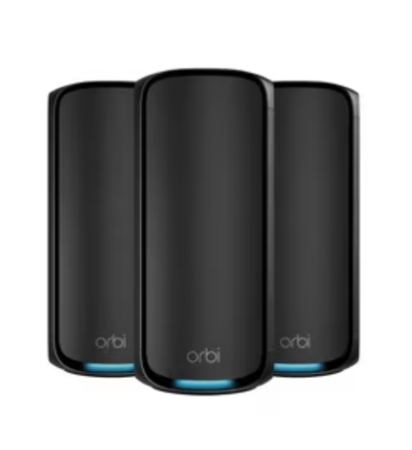Orbi 970 Series Quad-band WiFi 7 Mesh 3-Pack, Black Edition