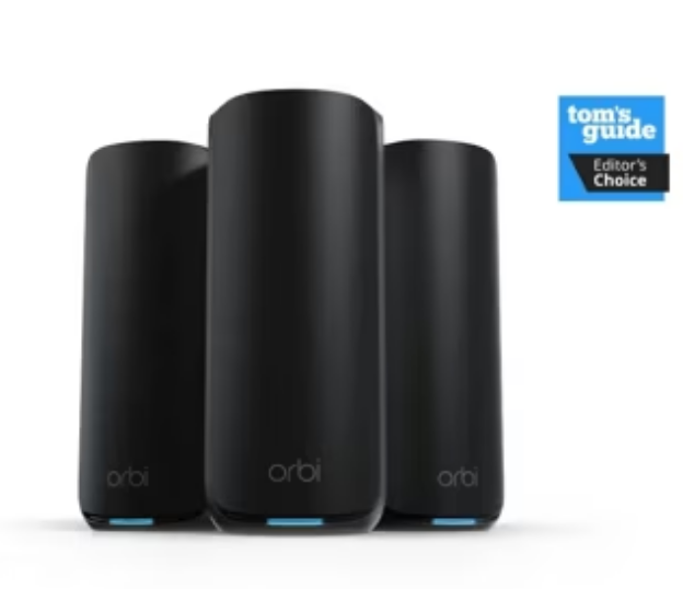 Orbi 870 Series Tri-Band WiFi 7 Mesh 3-Pack, Black Edition