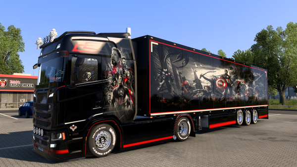 Scania S 2016 & Box Trailer - Black Marvel